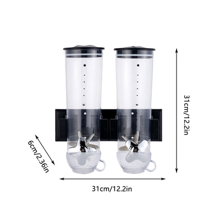 Wall Mount Double Outlet Grain Distributor Storage Container for Rice Cereal Use