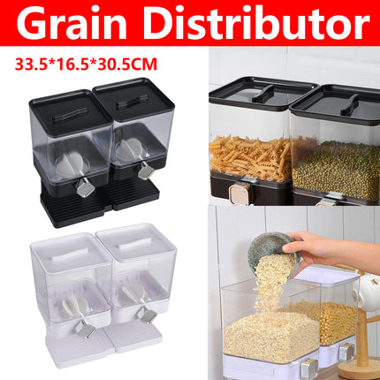 Double Cup Grain Storage Distributor Clear for Rice Cereal Nuts Pasta Use