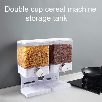 Double Cup Grain Storage Distributor Clear for Rice Cereal Nuts Pasta Use