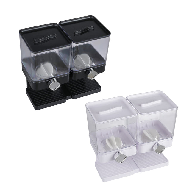 Double Cup Grain Storage Distributor Clear for Rice Cereal Nuts Pasta Use
