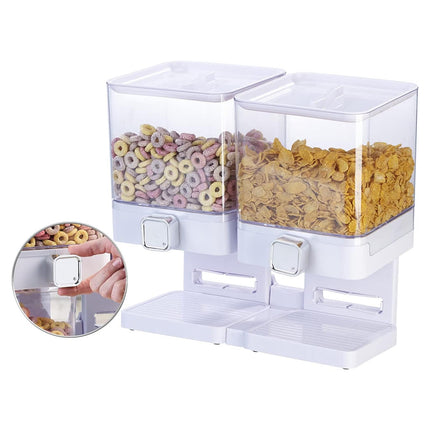 Double Cup Grain Storage Distributor Clear for Rice Cereal Nuts Pasta Use
