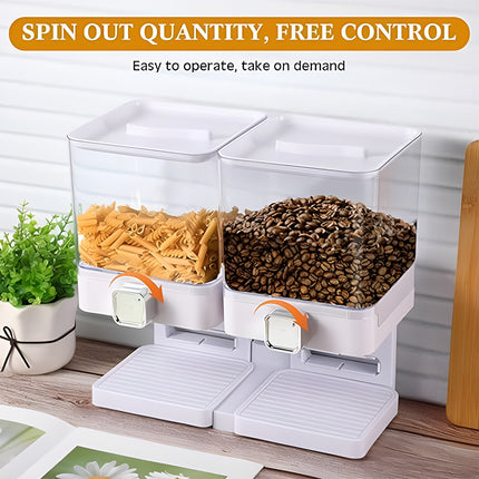 Double Cup Grain Storage Distributor Clear for Rice Cereal Nuts Pasta Use