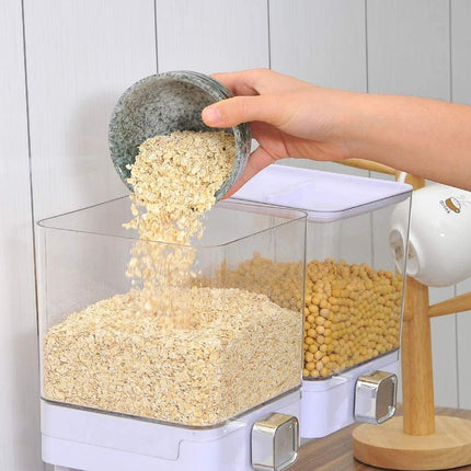 Double Cup Grain Storage Distributor Clear for Rice Cereal Nuts Pasta Use