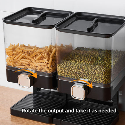 Double Cup Grain Storage Distributor Clear for Rice Cereal Nuts Pasta Use