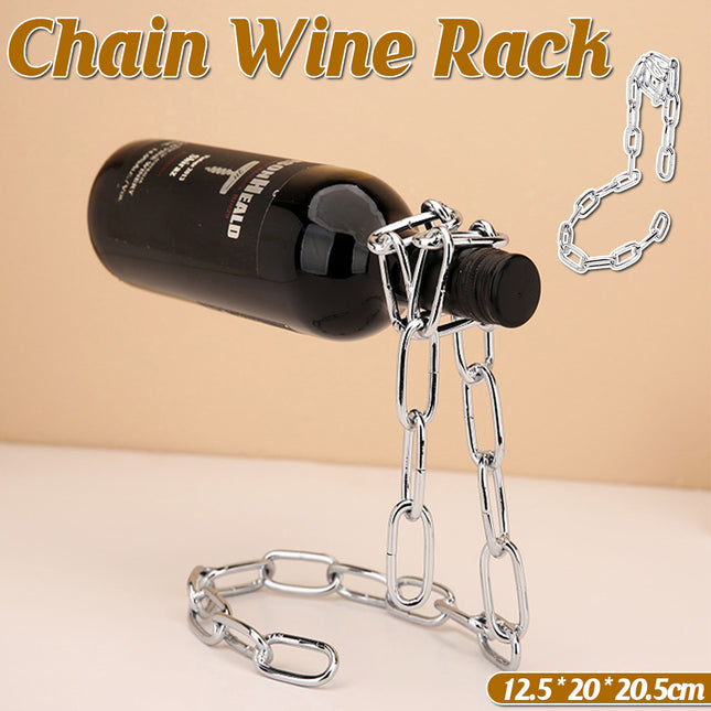 Wine Rack Chain Design Magic Red Wine Holder Decorative Display Stand Bar Home