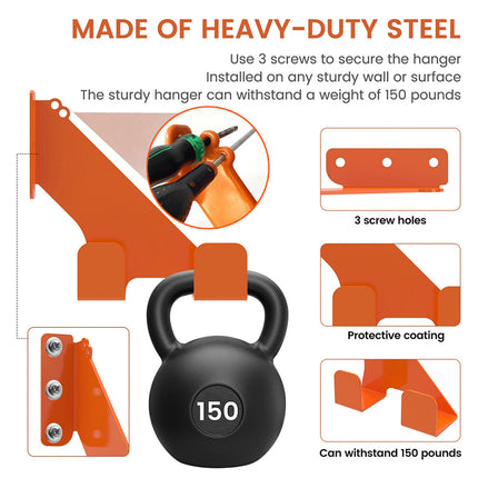 2PCS Heavy Duty Wall Hook Tool Hanger Bracket for Power Equipment Storage Use