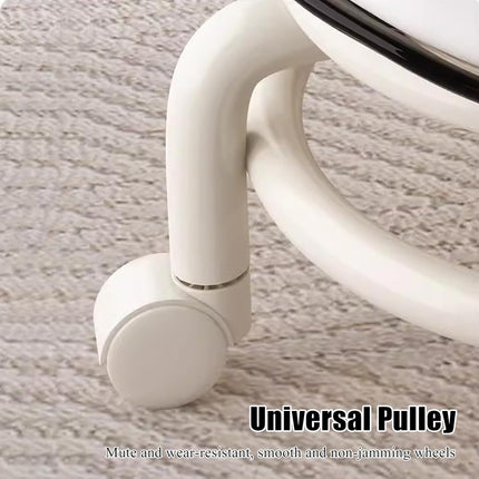 Stool with Universal Wheels Pulley Short Stool with Backrest Comfortable Seat