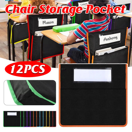 12PCS Classroom Student Chair Back Storage Bag Durable Oxford Fabric Waterproof