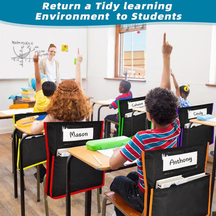 12PCS Classroom Student Chair Back Storage Bag Durable Oxford Fabric Waterproof