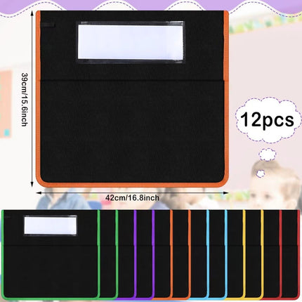 12PCS Classroom Student Chair Back Storage Bag Durable Oxford Fabric Waterproof