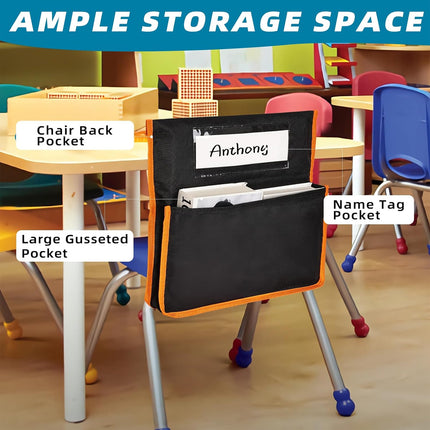 12PCS Classroom Student Chair Back Storage Bag Durable Oxford Fabric Waterproof