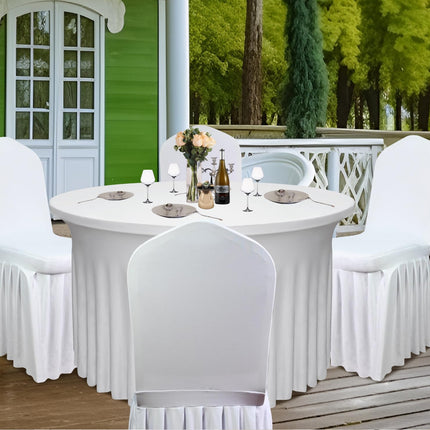 Chair Skirt Cover 2pcs Pleated Cover Hotel Banquet Chair Stool Seat Protector
