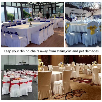 Chair Skirt Cover 2pcs Pleated Cover Hotel Banquet Chair Stool Seat Protector