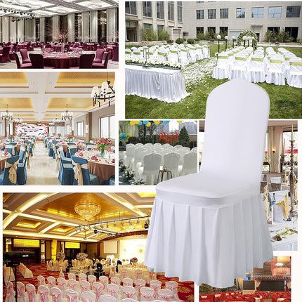Chair Skirt Cover 2pcs Pleated Cover Hotel Banquet Chair Stool Seat Protector