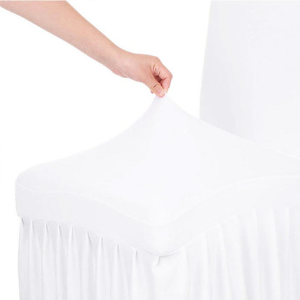 Chair Skirt Cover 2pcs Pleated Cover Hotel Banquet Chair Stool Seat Protector