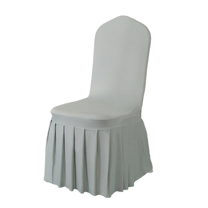 Chair Skirt Cover 2pcs Pleated Cover Hotel Banquet Chair Stool Seat Protector