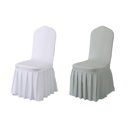 Chair Skirt Cover 2pcs Pleated Cover Hotel Banquet Chair Stool Seat Protector