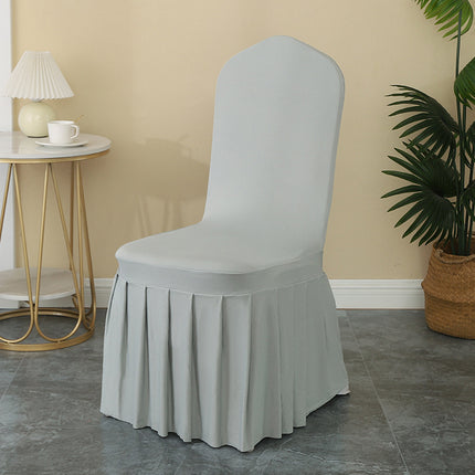 Chair Skirt Cover 2pcs Pleated Cover Hotel Banquet Chair Stool Seat Protector