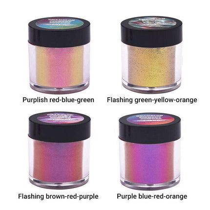 4/8/12X Chameleon Pearl Powder Pigment Color Shift Mica Powder Epoxy Resin Craft - Aimall