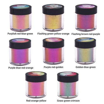 4/8/12X Chameleon Pearl Powder Pigment Color Shift Mica Powder Epoxy Resin Craft - Aimall