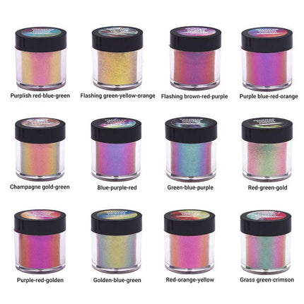 4/8/12X Chameleon Pearl Powder Pigment Color Shift Mica Powder Epoxy Resin Craft - Aimall