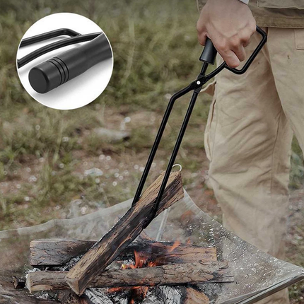 Barbecue Charcoal Tongs Fire Lifting Tool Metal Clamp For Outdoor Cooking Grill