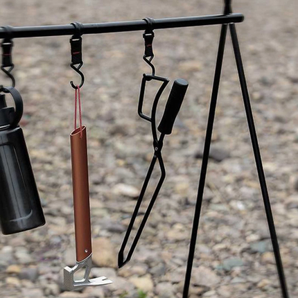 Barbecue Charcoal Tongs Fire Lifting Tool Metal Clamp For Outdoor Cooking Grill