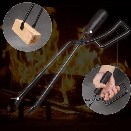 Barbecue Charcoal Tongs Fire Lifting Tool Metal Clamp For Outdoor Cooking Grill