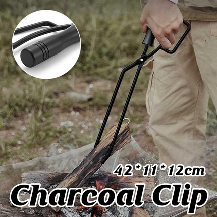 Barbecue Charcoal Tongs Fire Lifting Tool Metal Clamp For Outdoor Cooking Grill