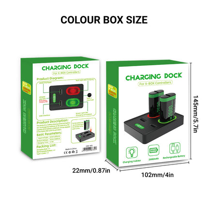 Rechargeable Battery Pack and Charging Dock for Xbox One Series S X Controller