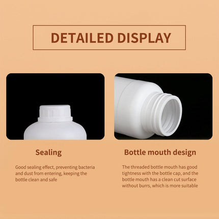 50pcs Chemical Bottle White Plastic Sample Reagent Bottles for Lab Storage