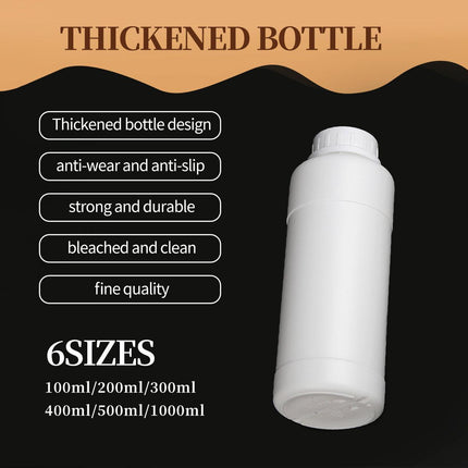 50pcs Chemical Bottle White Plastic Sample Reagent Bottles for Lab Storage