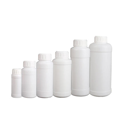 50pcs Chemical Bottle White Plastic Sample Reagent Bottles for Lab Storage
