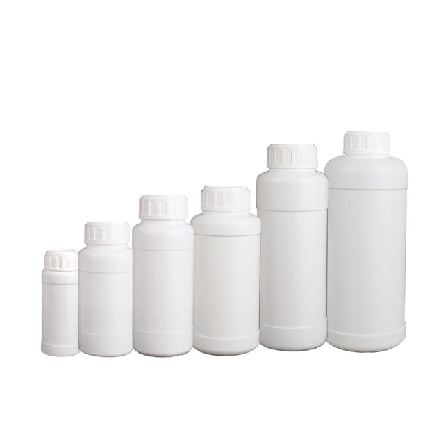 50pcs Chemical Bottle White Plastic Sample Reagent Bottles for Lab Storage
