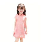 Girls Summer Cheongsam Dress Princess Solid Floral Fashion New Chinese Style - Aimall