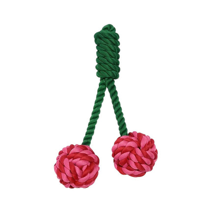 Cotton Rope Dog Toy Cherry Knot Ball Puppy Teeth Grinding Chew Tug