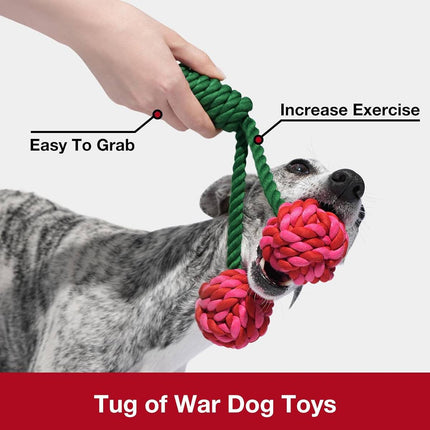 Cotton Rope Dog Toy Cherry Knot Ball Puppy Teeth Grinding Chew Tug