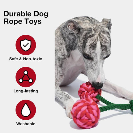 Cotton Rope Dog Toy Cherry Knot Ball Puppy Teeth Grinding Chew Tug