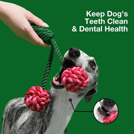 Cotton Rope Dog Toy Cherry Knot Ball Puppy Teeth Grinding Chew Tug