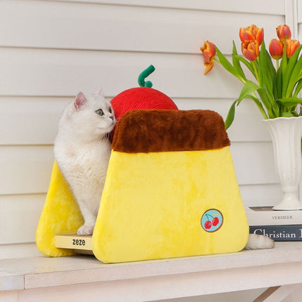 Cherry Pudding Cat Scratching Board 44x39x25.5cm Replaceable Cardboard Insert