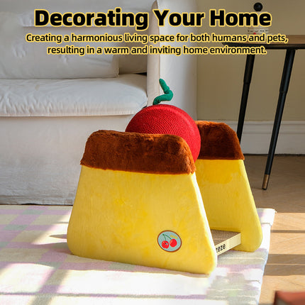 Cherry Pudding Cat Scratching Board 44x39x25.5cm Replaceable Cardboard Insert