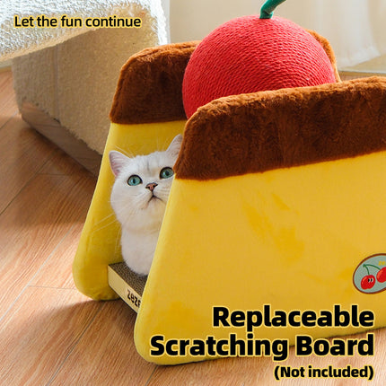 Cherry Pudding Cat Scratching Board 44x39x25.5cm Replaceable Cardboard Insert