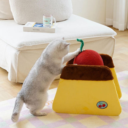 Cherry Pudding Cat Scratching Board 44x39x25.5cm Replaceable Cardboard Insert