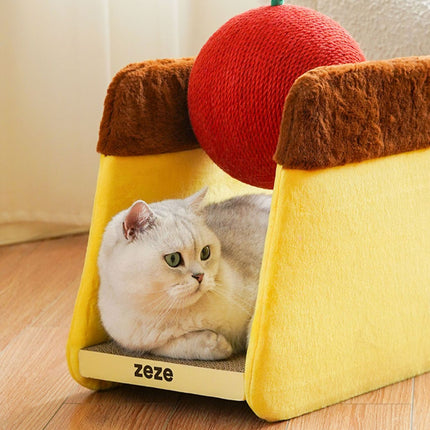 Cherry Pudding Cat Scratching Board 44x39x25.5cm Replaceable Cardboard Insert