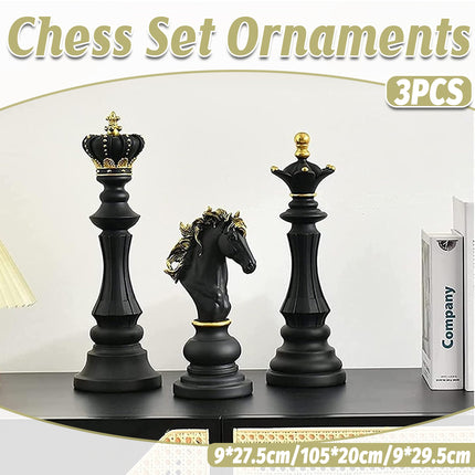 3PCS Chess Table Decoration Ornament for Home Office Desk Decorative Art Craft