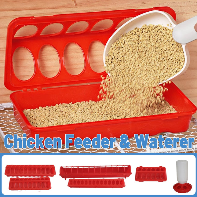 Chicken Feeder Trough Plastic Mesh Connectable Poultry Feed Trough for Coop Use