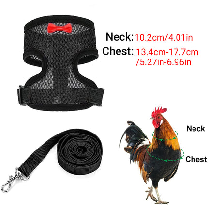 Pet Chicken Harness and Leash Set Adjustable Breathable Walking Vest for Poultry