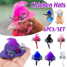 6PCS Rooster Animal Design Chicken Hat with String for Pet Dress Up Pet Headwear