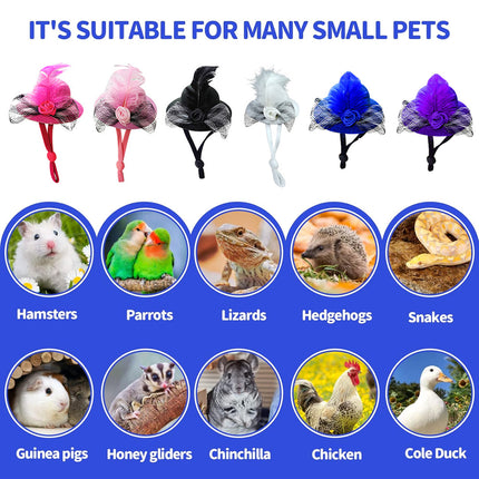 6PCS Rooster Animal Design Chicken Hat with String for Pet Dress Up Pet Headwear