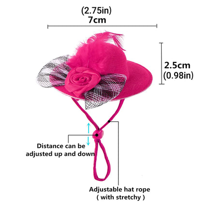 6PCS Rooster Animal Design Chicken Hat with String for Pet Dress Up Pet Headwear